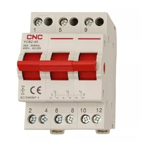 Modulinis perjungiklis CNC YCBZ-40, 3P, 40A, 1-0-2