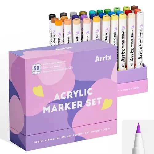 Akriliniai markeriai - flomasteriai ARRTX 30B, 30 spalvų