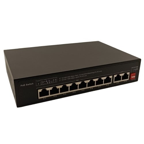 PoE šakotuvas 1000Mbps 8portų +2G uplink